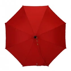 Children's umbrella, red with heart decoration, front view