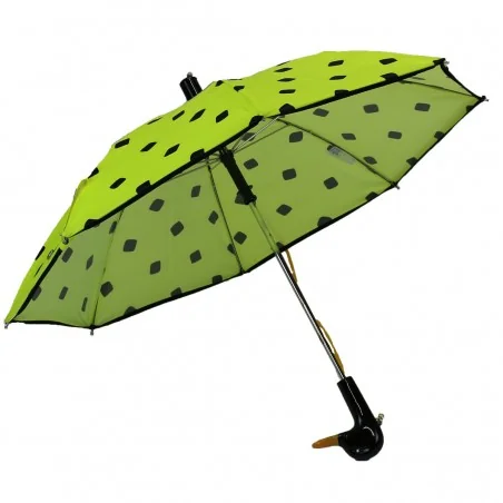 Parapluie Enfant jaune fluo motif cube noir, ouvert