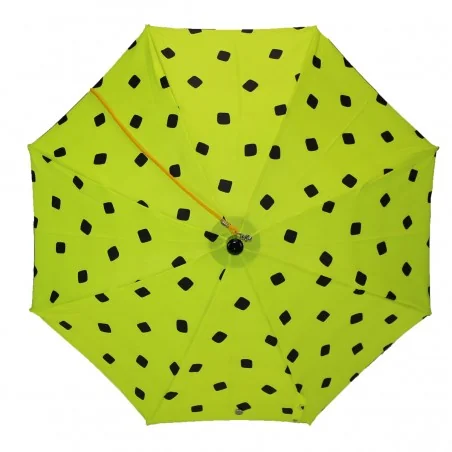 Parapluie Enfant jaune fluo motif cube noir, de face
