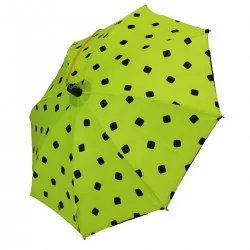 Parapluie Enfant jaune fluo motif cube noir, de côté