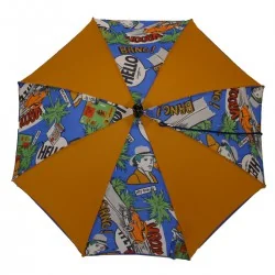 Kinderregenschirm in Camel mit California-Motiv, von vorne