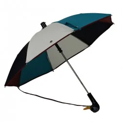 Parapluie Enfant bleu, bordeaux et blanc, ouvert