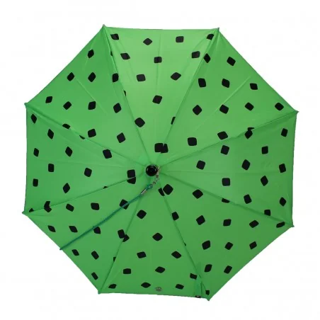 Parapluie Enfant vert fluo motif cube noir, de face