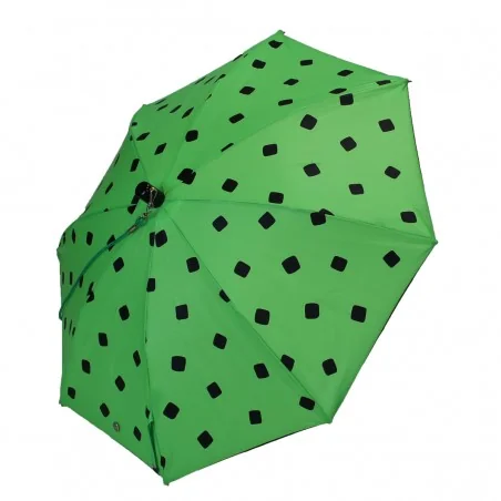 Parapluie Enfant vert fluo motif cube noir, de côté