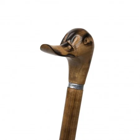 Poignée canard sculptée à la main, détail