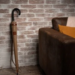Parapluie canne rangé dans un fourreau en cuir Desierto et Whisky
