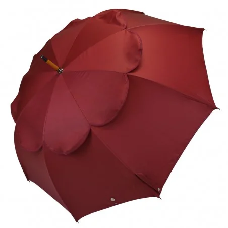 Parapluie anti retournement Bordeaux, ouvert de coté