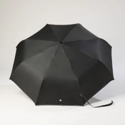 Mini-Regenschirm, schwarz, von vorne geöffnet