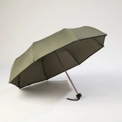 Mini-Regenschirm in Khaki, von vorne zu öffnen