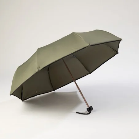 Mini-Regenschirm in Khaki, von vorne zu öffnen