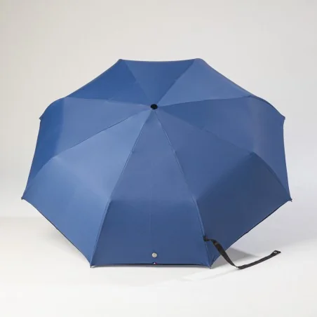 Mini umbrella in French blue, open.
