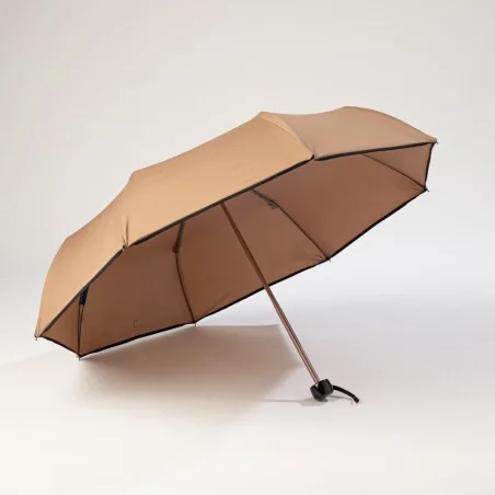 Mini umbrella, brown, opens from the front