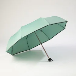 Mini-Regenschirm seegrün, von vorne geöffnet