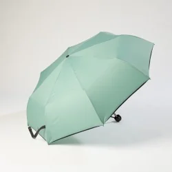 Mini-Regenschirm seegrün, seitlich geöffnet