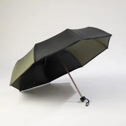 mini parapluie noir et kaki ouvert de face
