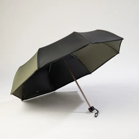 mini parapluie noir et kaki ouvert de face