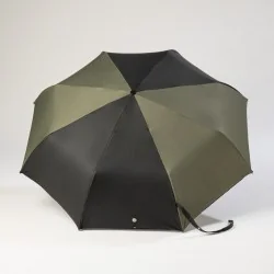 Mini umbrella in black and khaki, open