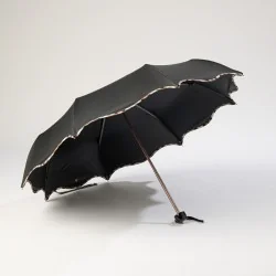 Mini parapluie noir vague ouvert de face