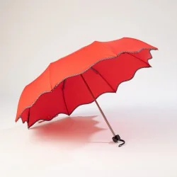 Mini-Regenschirm, rot, von vorne geöffnet