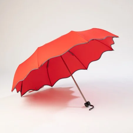 Mini-Regenschirm, rot, von vorne geöffnet