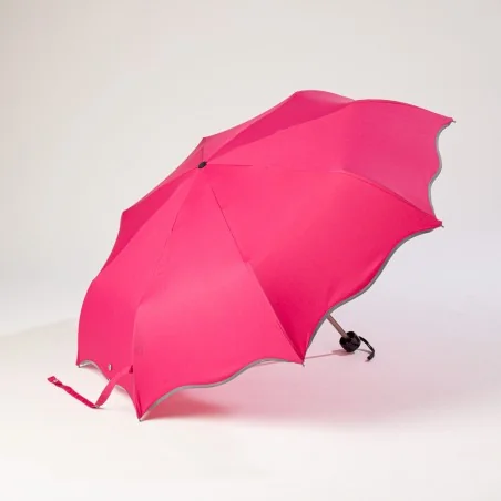 Mini-Regenschirm rosa, seitlich geöffnet