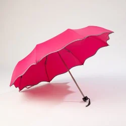 Mini-Regenschirm rosa Welle von vorne geöffnet