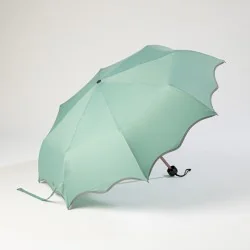 Mini parapluie Vague Vert d'eau ouvert de coté