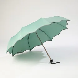 Mini-Regenschirm „Seegrün“ von vorne geöffnet