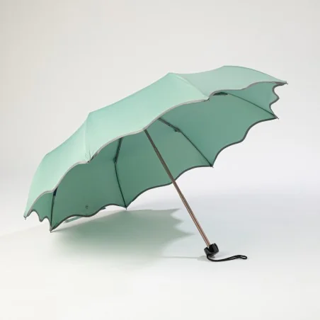 Mini parapluie Vague Vert d'eau ouvert de face
