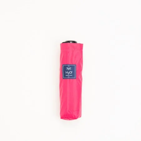 Mini parapluie gris et rose vague dans sa housse