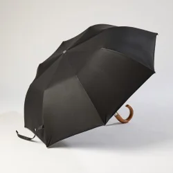 Parapluie pliant noir ouvert de coté