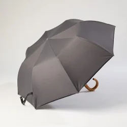Grey folding umbrella, opens sideways