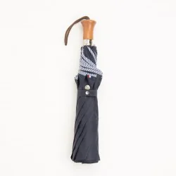 parapluie pliant bleu marinière, ouvert fermé