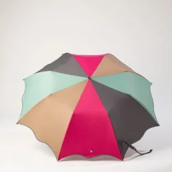 open, colourful folding umbrella