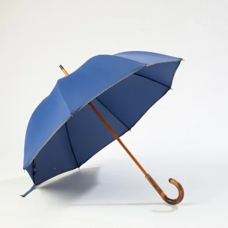 French blue city umbrella, front opening