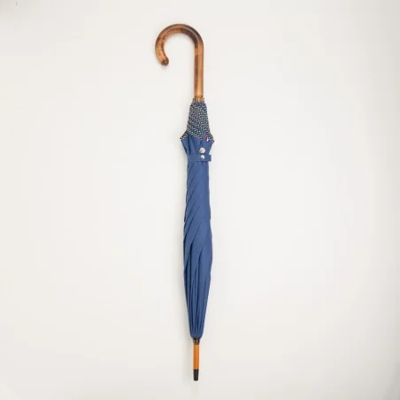 French blue city umbrella, closed