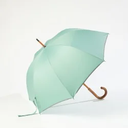 Parapluie de ville vert d'eau, ouvert de face