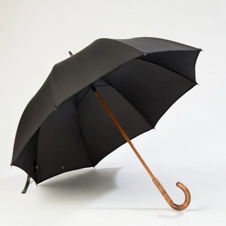 Black Walking Umbrella, front opening