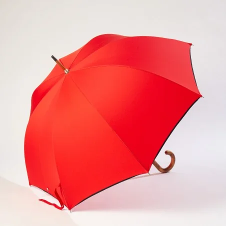 Parapluie Canne Rouge, ouvert de coté