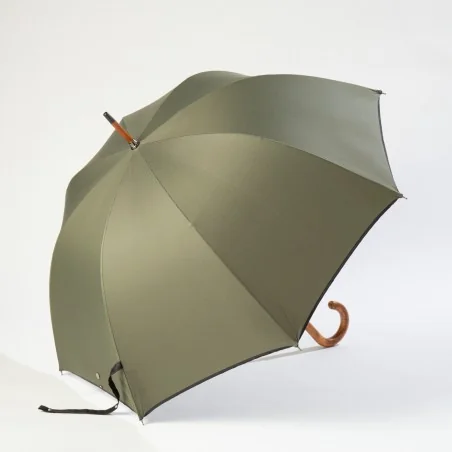 Khaki walking umbrella, side opening