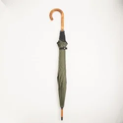 Khaki walking umbrella, closed