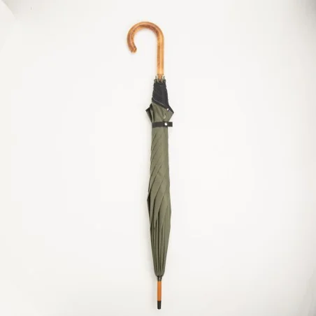 Khaki walking umbrella, closed