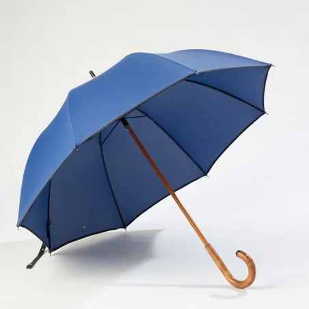 French blue walking umbrella, open from the front