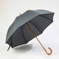 Parapluie Canne Gris, ouvert de face