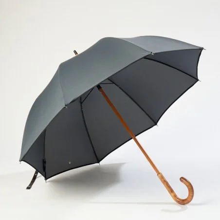 Parapluie Canne Gris, ouvert de face
