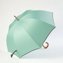 Seafoam green walking umbrella, side opening