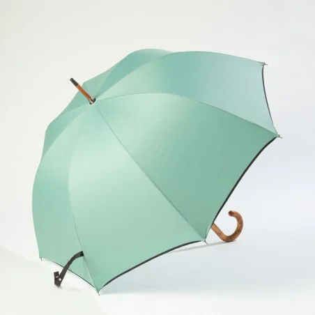 Parapluie Canne vert d'eau, ouvert de coté