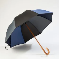 Parapluie canne bleu, ouvert de face