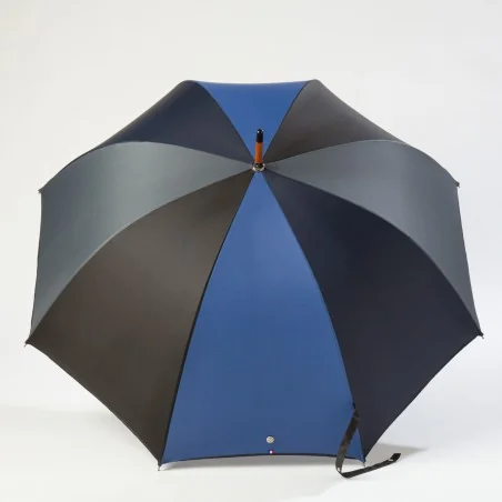 Parapluie canne bleu, ouvert