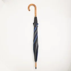 Blue walking umbrella, closed